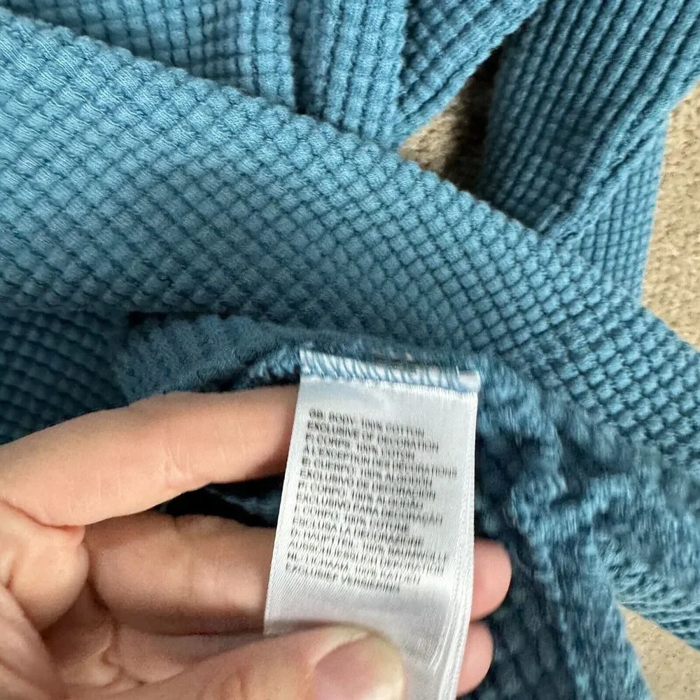 The North Face Chabot Sweater Womens Size Medium Slate Blue Crewneck Waffle Knit - Picture 8 of 10